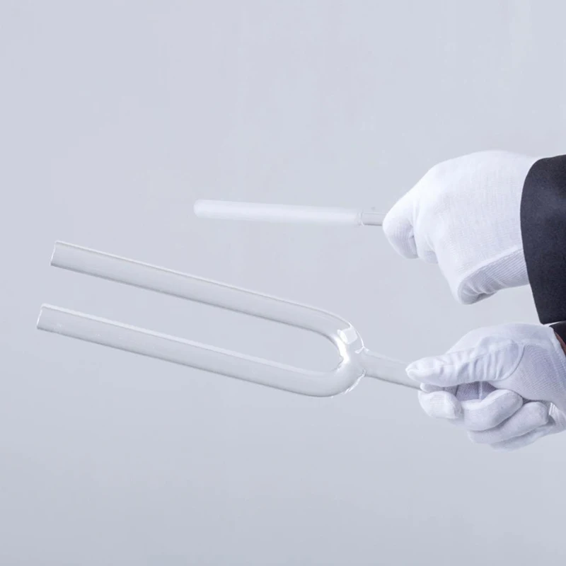 

Удивительный звук 25 мм Новый прозрачный кварцевый кристалл пение тюнинг вилка с молотком