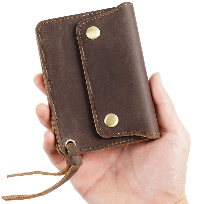 

Portable Cowhide Wallet Male Genuine Leather Card Holders Organizer Coin Purse Multiple Pockets Money Bag