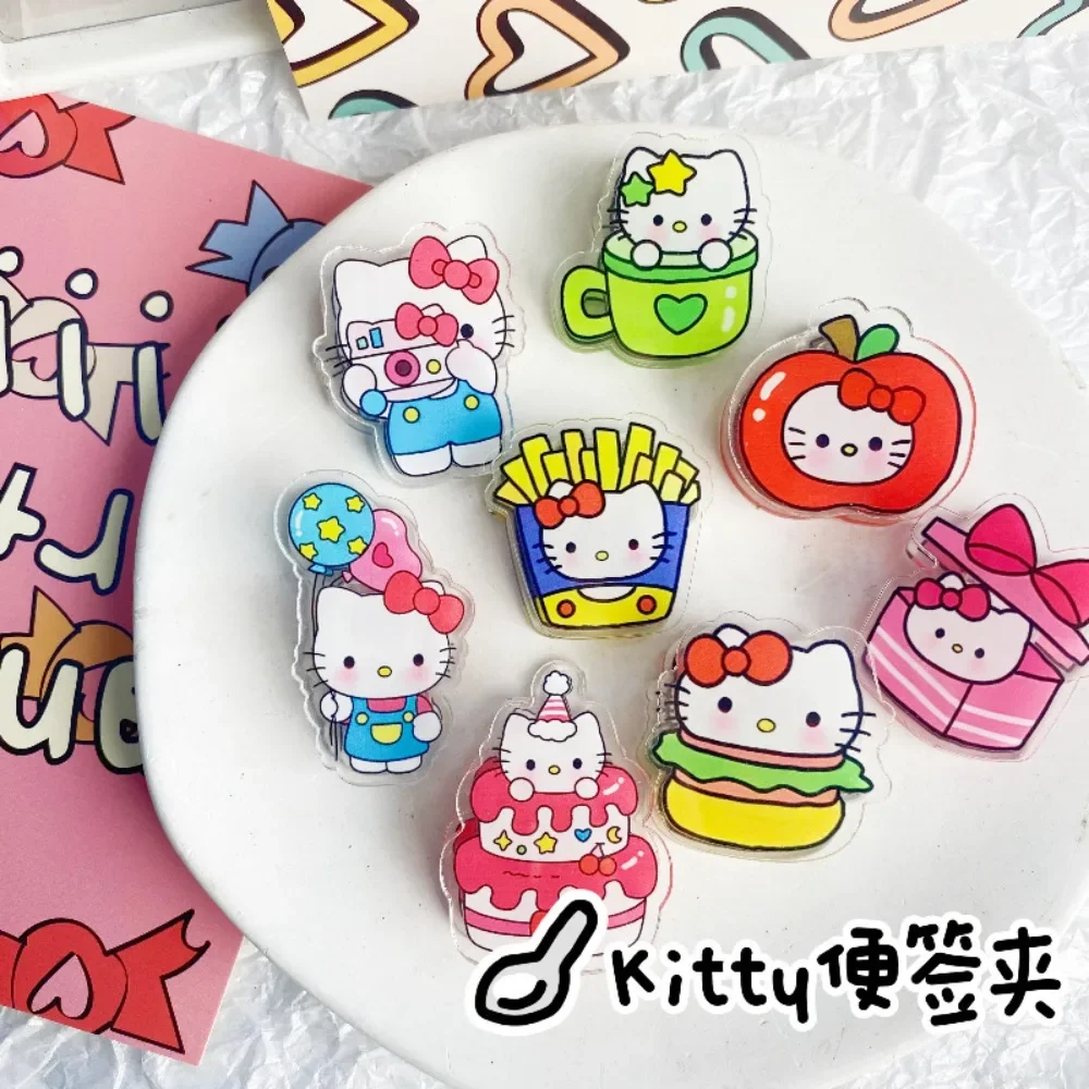 8 шт. милые клипсы Sanrio pompurin Hello KittyKuromi Melody Cinnamoroll