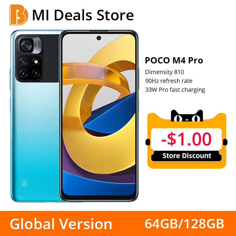global version poco m4 pro 5g smartphone nfc 4gb 64gb 6gb 128gb mtk dimensity 810 6 6 50mp 33w pro fast charging 5000mah free global shipping