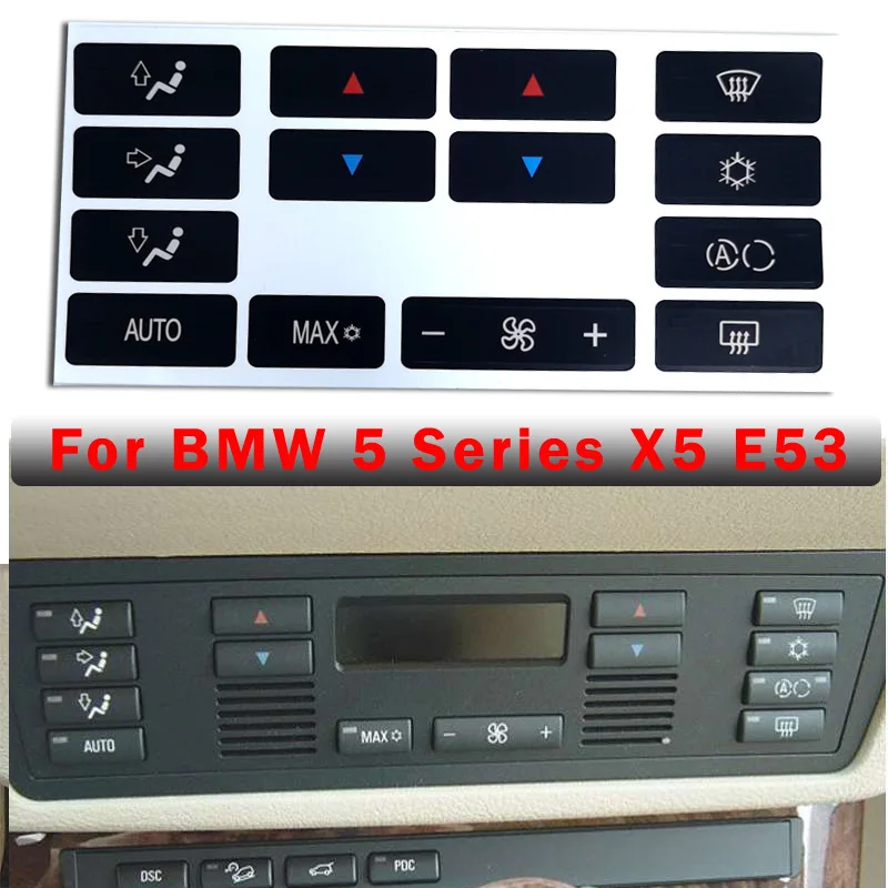 

14 шт./Набор для BMW X5 E53 1999-2006 E39 1996-2002 кнопки контроля кондиционера автомобиля кондиционера наклейки для ремонта