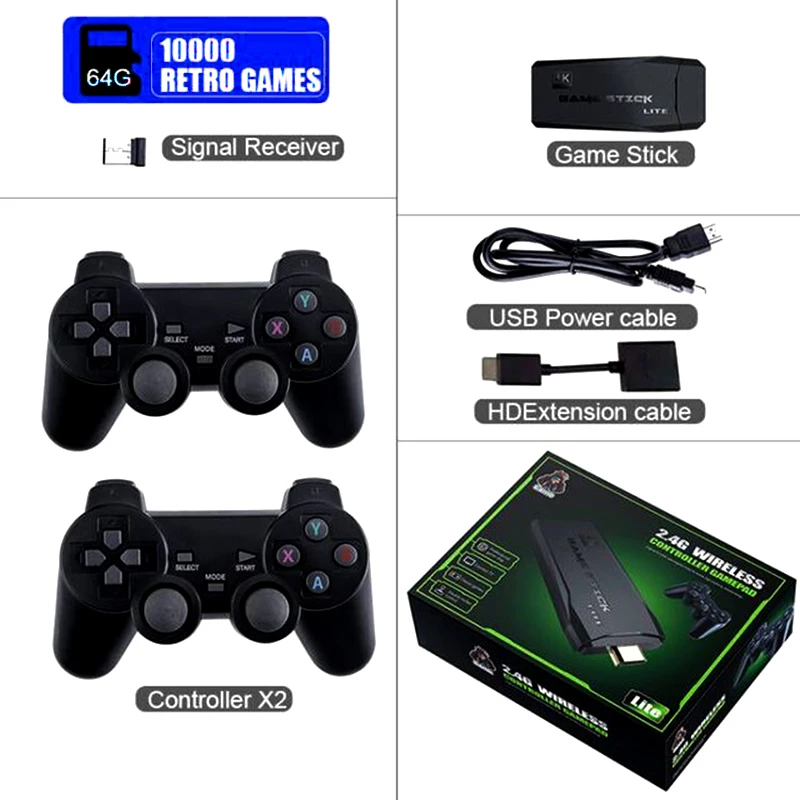 

U8 Classic Retro Wireless Video Game Stick Console With 10000 Games Retro Classic Family 2.4G Wireless Video Game Controller Box