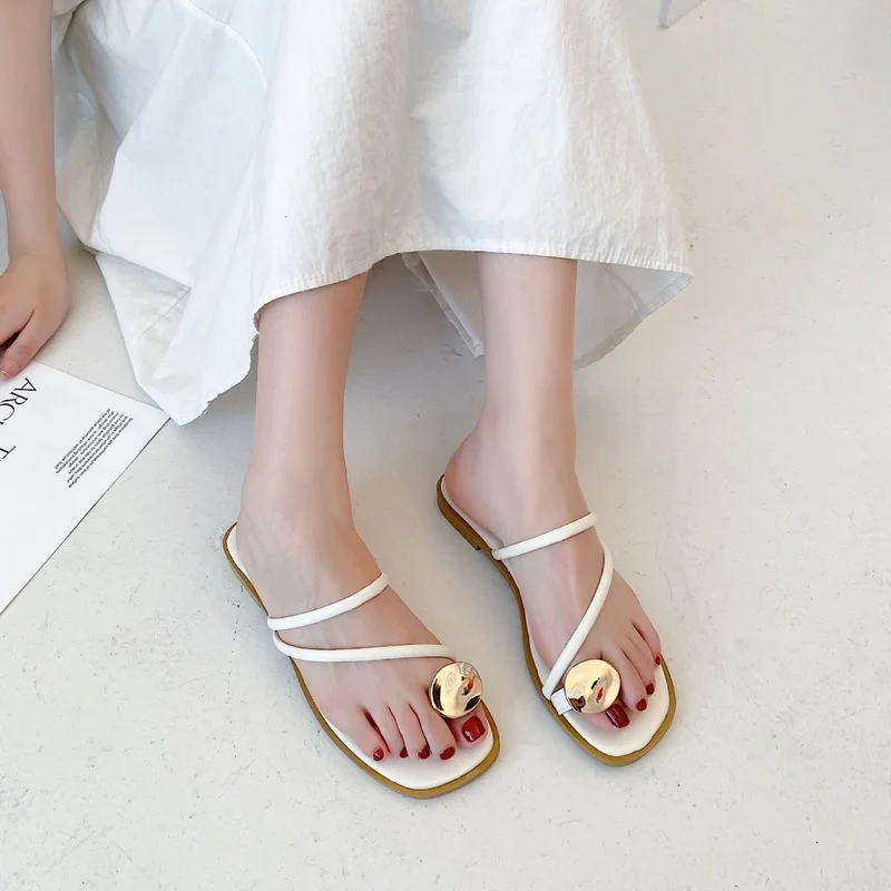 

Шлепанцы Стразы с застежкой-носком, повседневные сандалии-гладиаторы, пляжные тапочки, тапочки в простом стиле, лето 2022