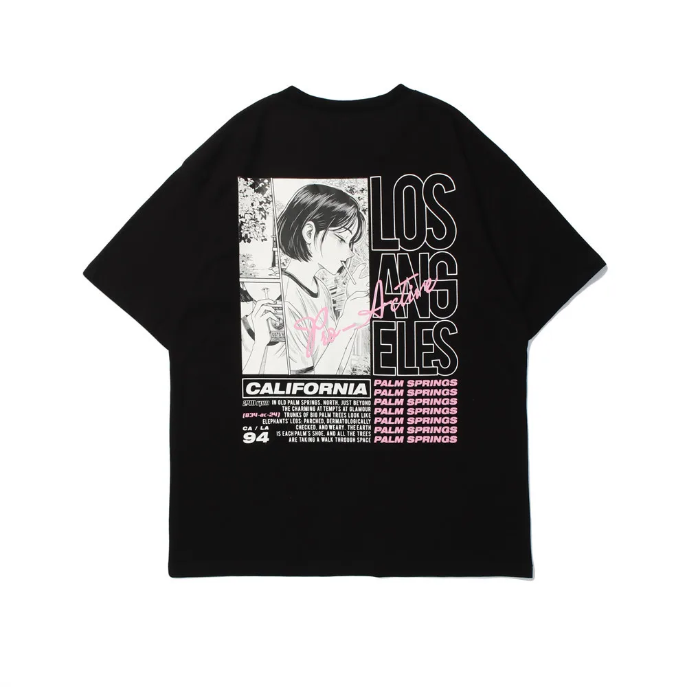 

2022 Fashion Anime Print Short Sleeve T-Shirt Summer O-Neck Casual Hip Hop Couple y2k Top Mens Harajuku Oversized T Shirt