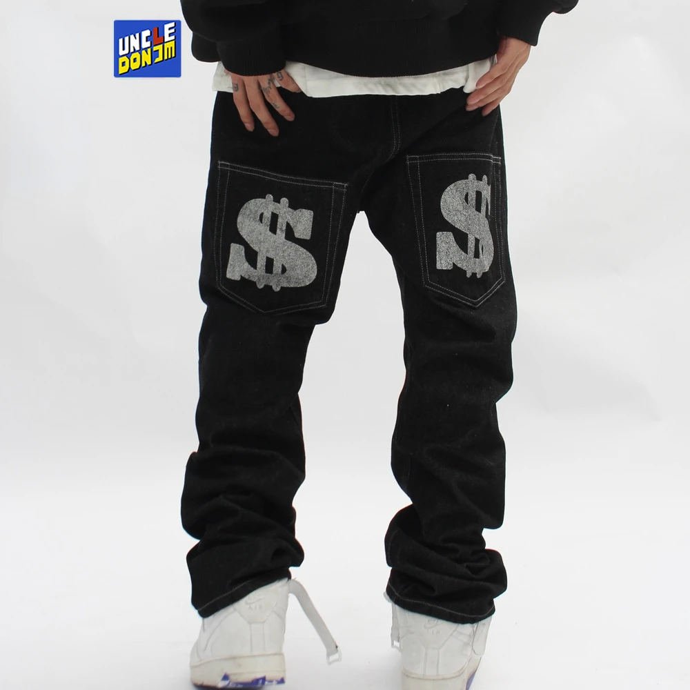 

Men Designer Jeans For Men Black Jeans High Street Designer Pants Mens Street Wear Baggy Jeans Dropship