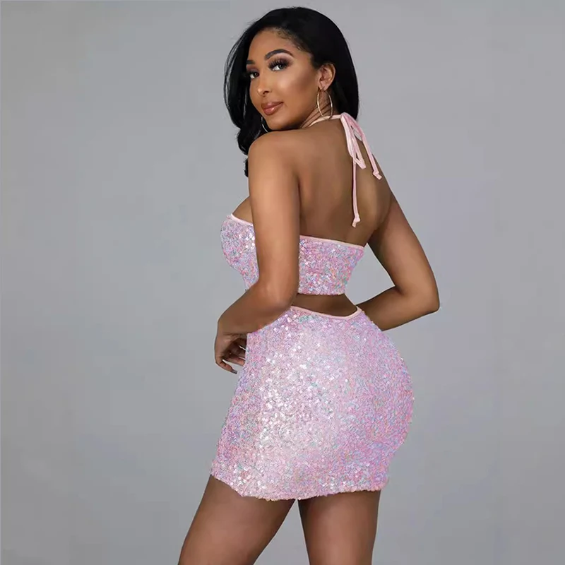 Женское летнее модное 2024 бюстье без бретелек с пайетками облегающее трикотажное