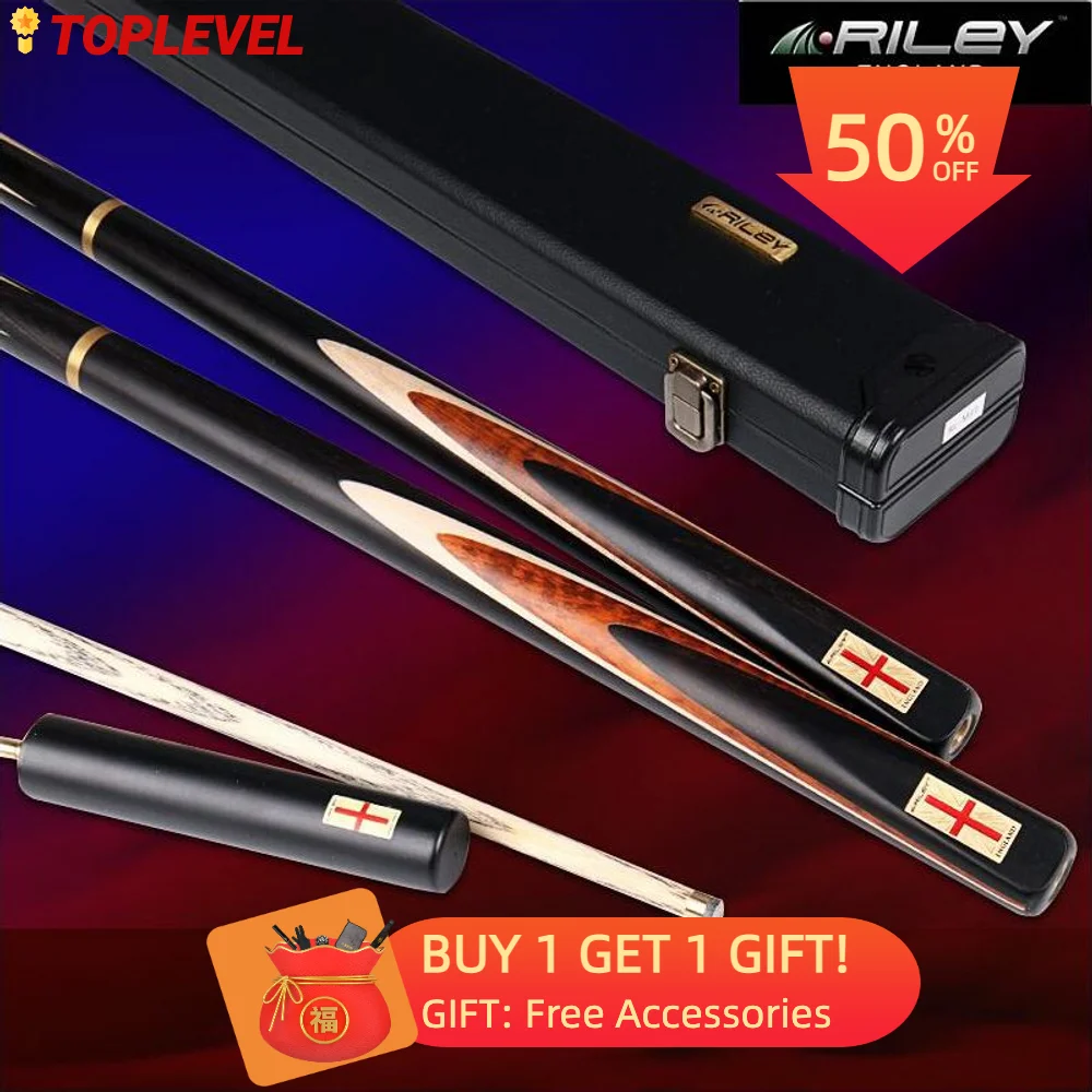 

Original RILEY RES-500 3/4 Piece Cue Snooker Cue Handmade Billiard Cue Stick with Case with Extension 9.5 mm Tip DEER MASTER Tip