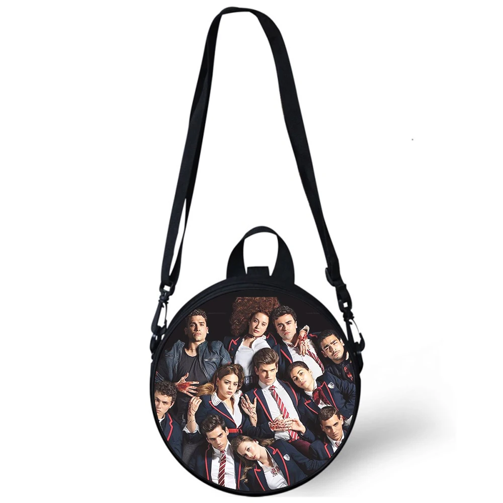 Spanish TV series Elite Child kindergarten Bag 3D Print Crossbody Shoulder Bags For School Women Mini Round Bagpacks Rugtas Bag