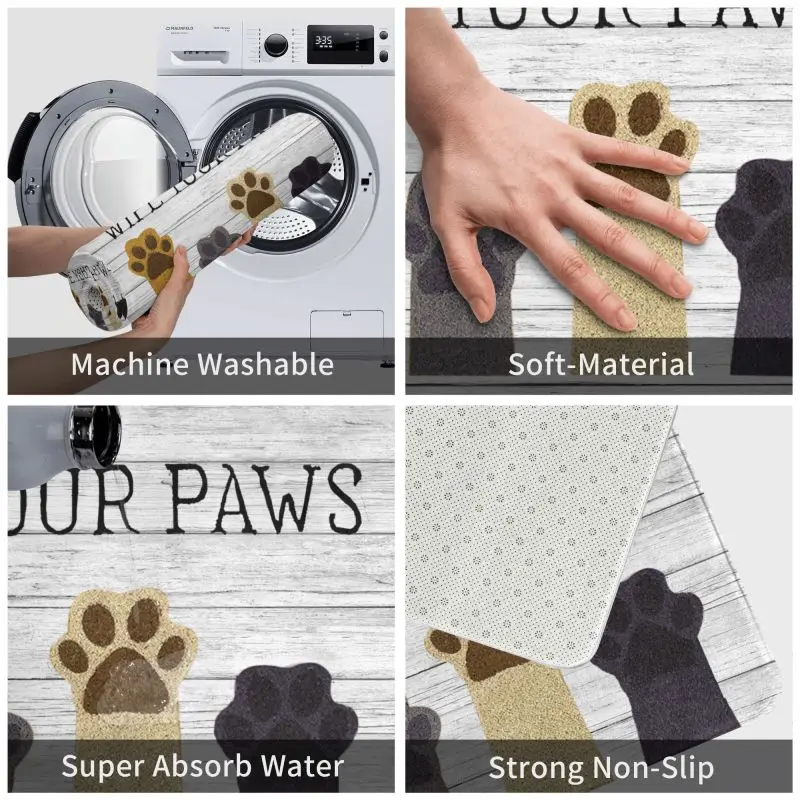 Пользовательские забавные кошачьи лапы протирающие коврик для двери
