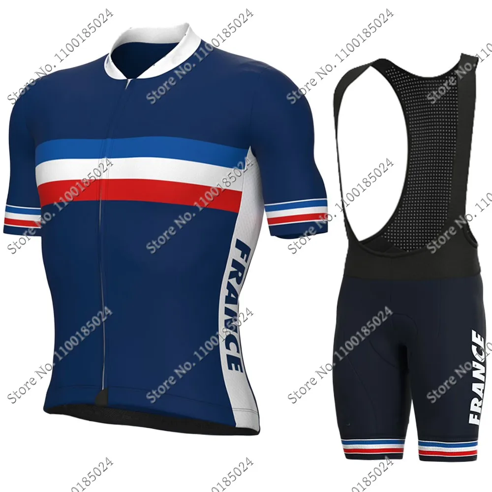 

France National Team 2022 Cycling Jersey Set Summer Bicycle Clothing Road Bike Shirts Suit Bicycle Bib Shorts MTB Ropa Maillot