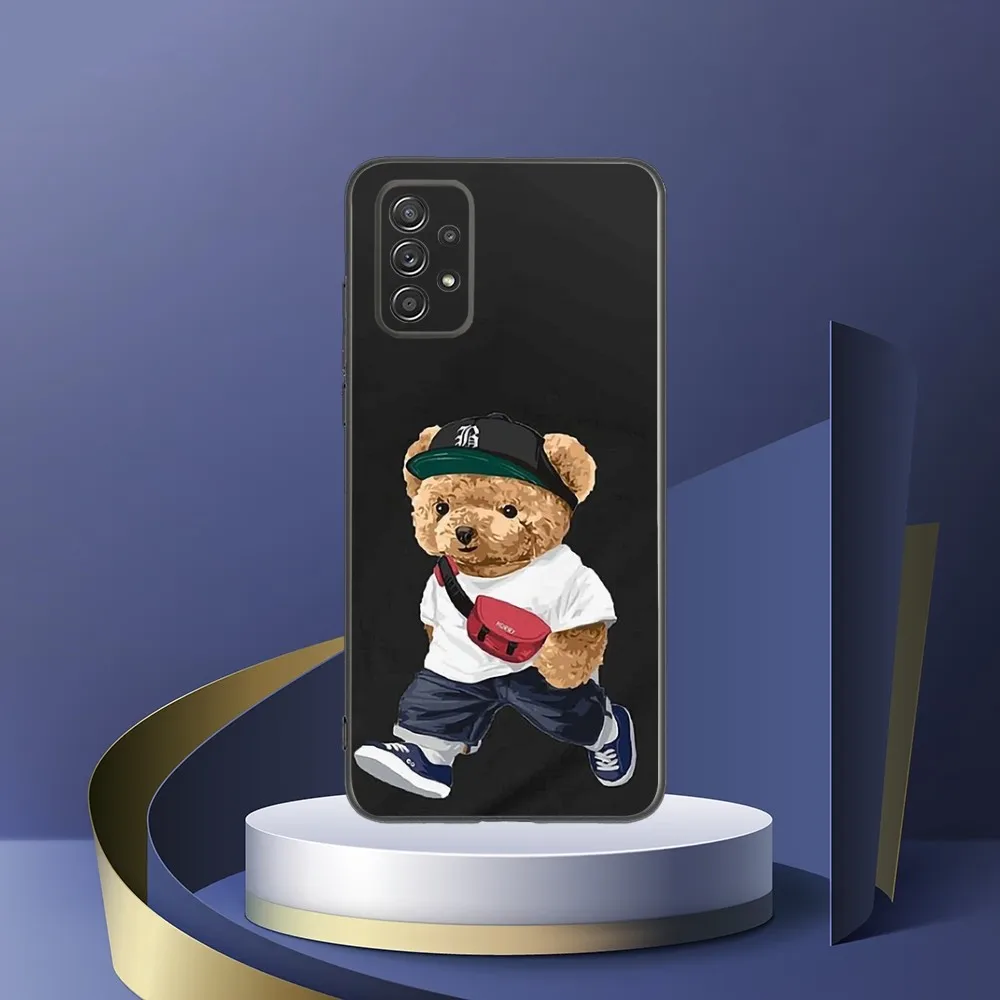 Baron F-Filou Bear Fashion Phone Case For Samsung S24 S23 S22 S21 S20 S10 S10E S9 Plus FE Note 20 Ultra 10 9 Black Cover