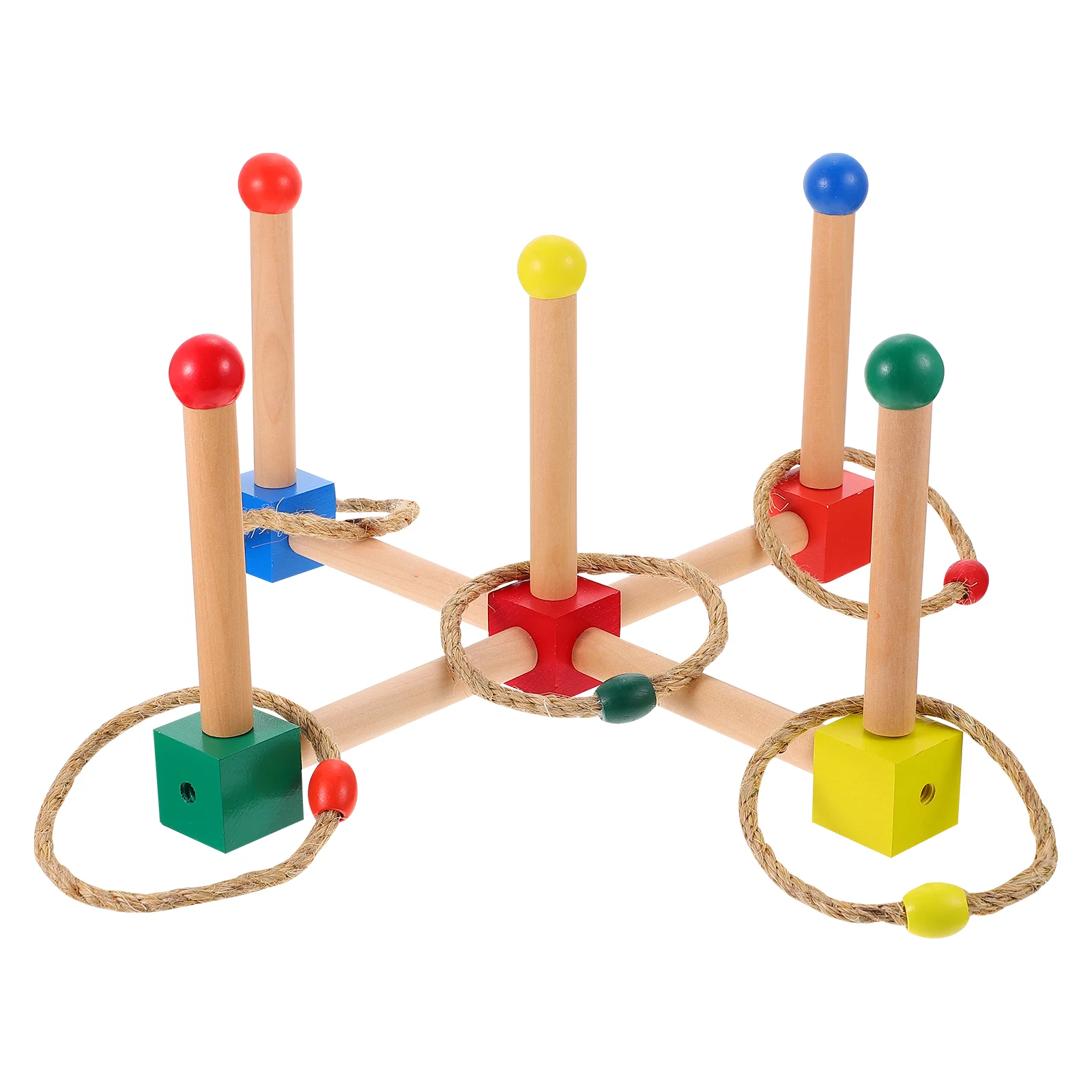 

1 Set Interactive Outdoor Wooden Funny Quoits Games Toss Game Toy Ring Toss Game Toy