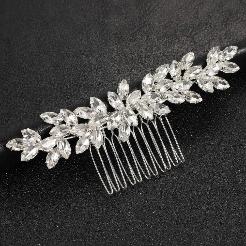 

Hair Accessories Crystal Leaf Gold Silver Color Bridesmaid Hairpins Hair Ornaments Pearls Comb Rhinestone Hair Comb