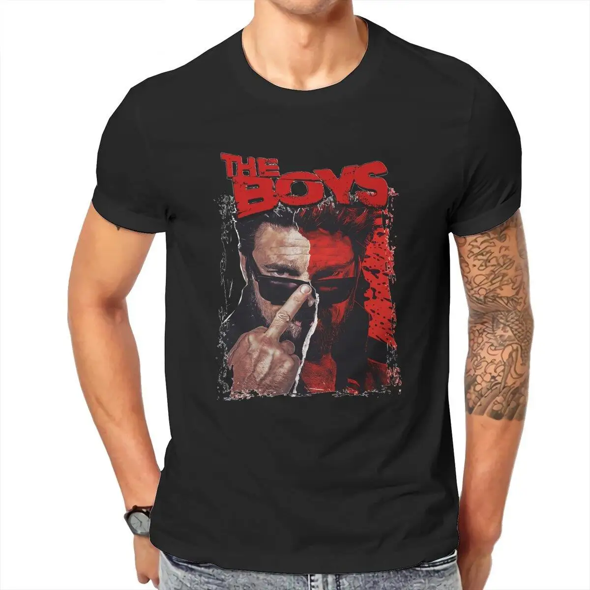 Men's Vintage The Boys William Billy Butcher T Shirts  Pure Cotton Clothing Short Sleeve Round Neck Tee Shirt Party T-Shirt
