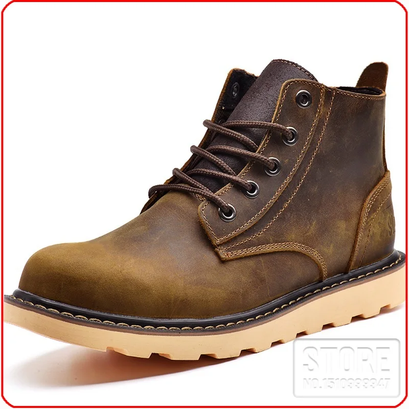 

Men Motorcycle boots Leather martin tooling work shoes Racing Leisure boots Winter Waterproof ankle shoes Motorboats
