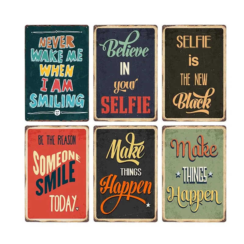 

Винтажные Плакаты для селфи, сделай что происходит, настенный металлический знак, декоративные пластины, украшение для клуба, бара, домашний декор 20x30 см
