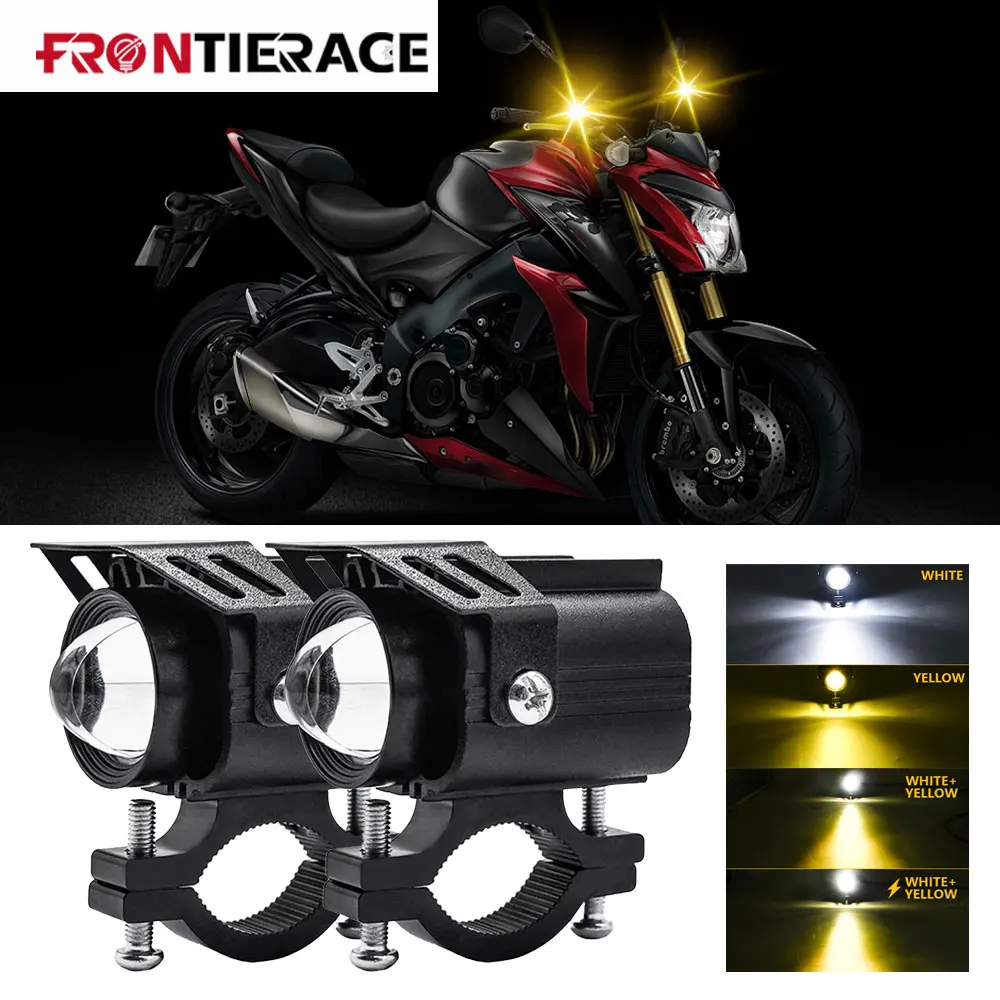 

New Motorcycle Headlights Auxiliary Fog Light for Motorbike Super Bright 80W 4 Modes 3570 Chip LED Spotlights Lamp