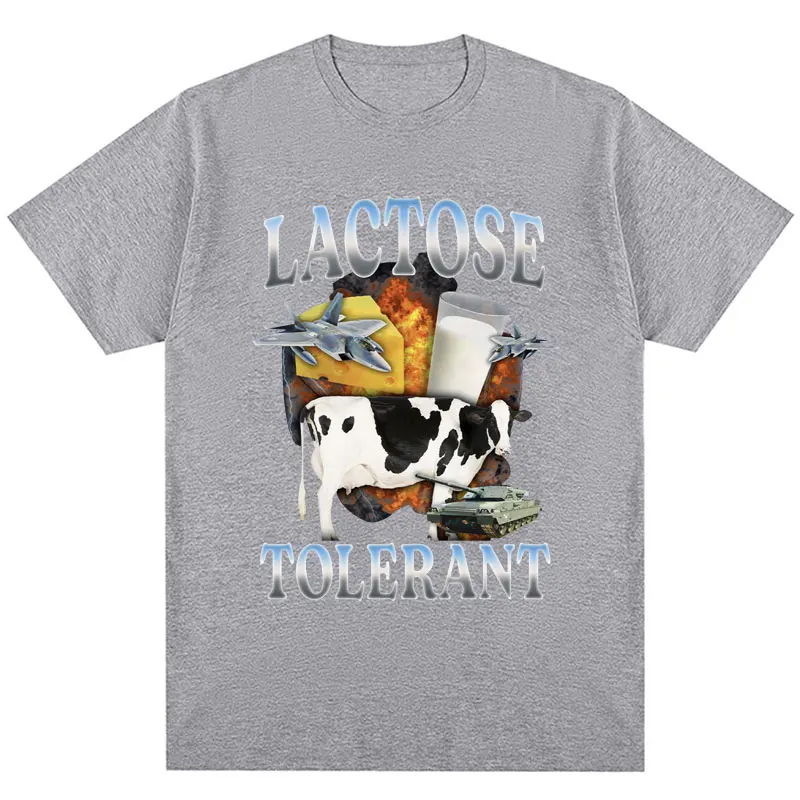 Футболка Мужская/женская с рисунком лактозы смешная эластичная хлопковая