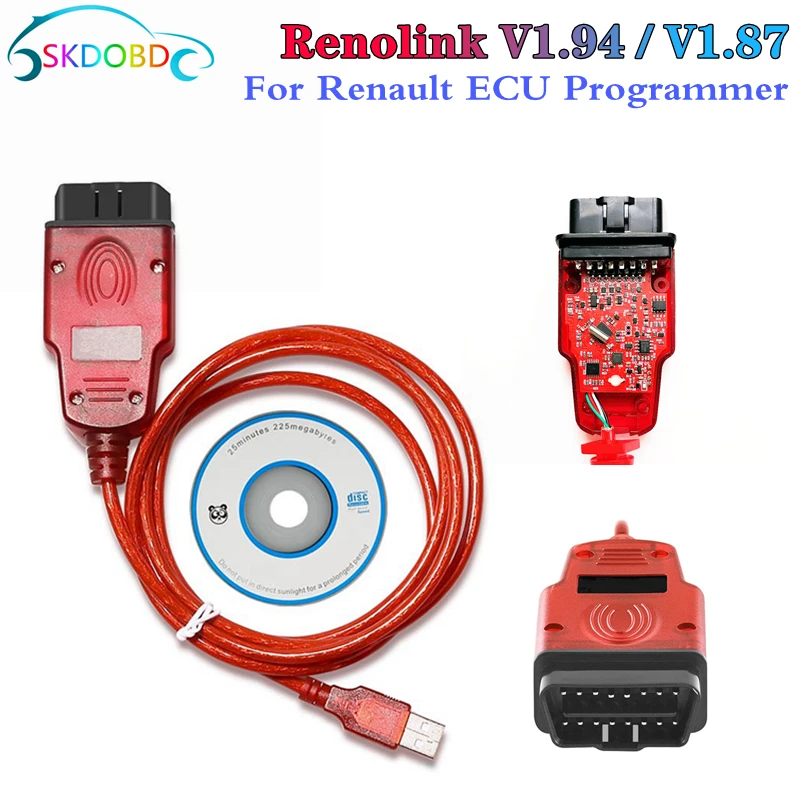 

Диагностический кабель Renolink V1.94, для Renault Car OBD2, ECU Программатор, Renolink V1.87, для Dacia
