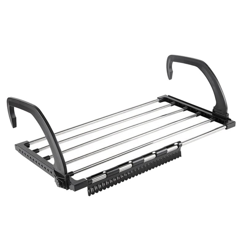 

Stainless Steel Balcony Drying Rack Multifunctional Folding Portable Indoor Towel Round Tube Storage Rack