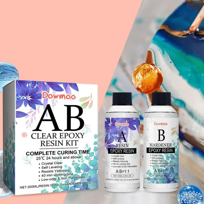 Комплект из эпоксидной смолы 1:1 AB прозрачный отвердитель для художественного