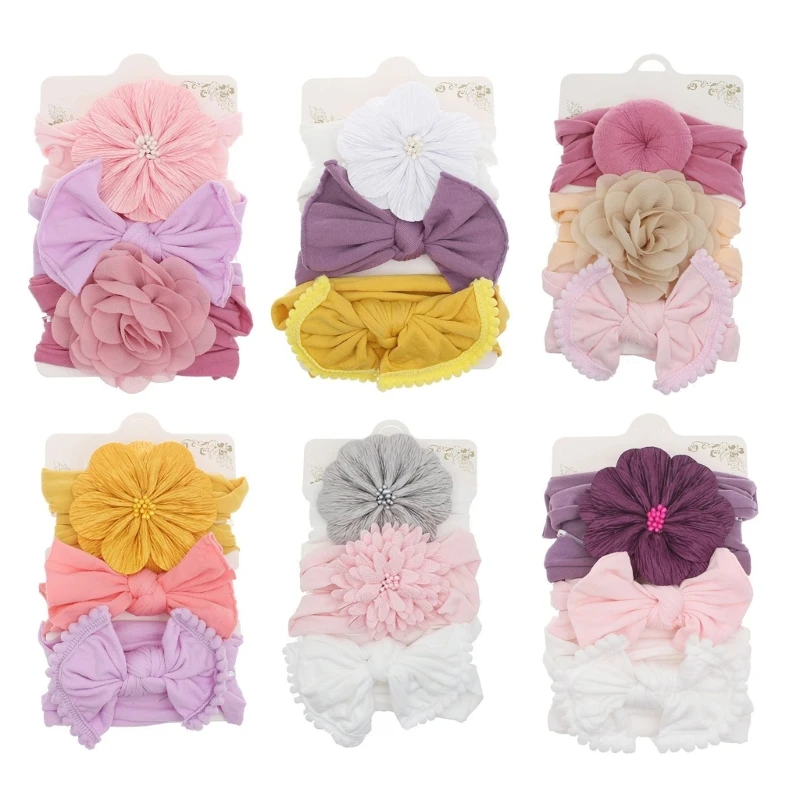 

3Pcs/lot Bowknot Hairband Flower Headwear Fashion Hair Accessory Shower Gift
