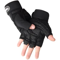 men fitness heavyweight training gloves bodybuilding half finger gloves non slip extended wrist support weightlifting sports