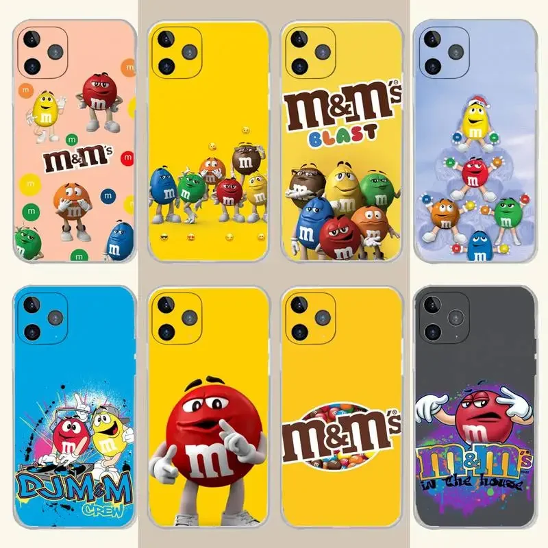 Чехол для телефона M-M&ampMs-s C-Chocolate iPhone 15 14 13 12 11 Plus Pro Max XR XS X 7 8 SE мини-прозрачный