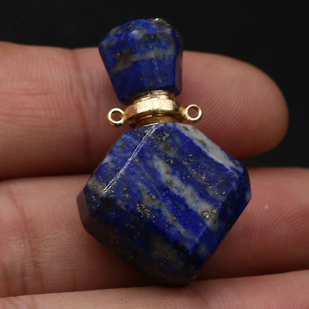 

Natural Stone Lapis lazuli Pendant Perfume Bottle Pendant Diffuser For Jewelry Making DIY Necklace Accessories Charms Gift Decor