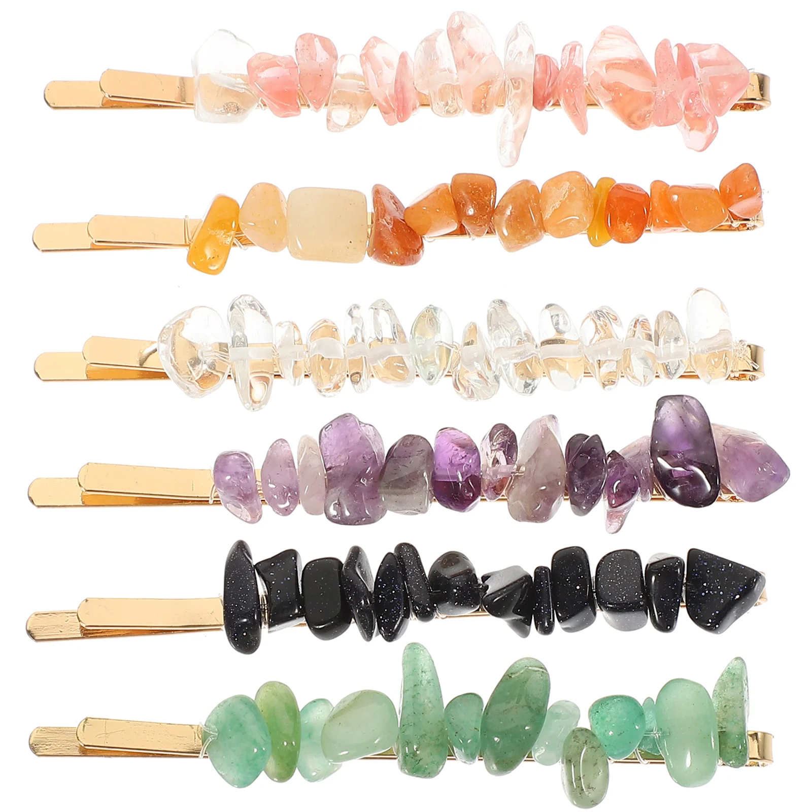 

6pcs Hair Clips Gemstone Bobby Pin Women Hairpins Decorative Hair Accessories Decorative Clips Hair Decorative Accessories