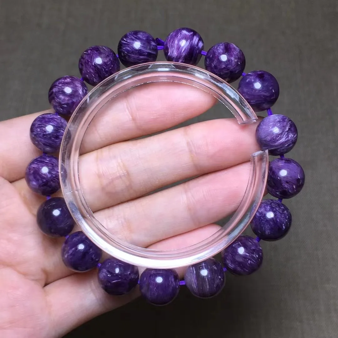 

11mm Natural Charoite Stone Bracelet Jewelry For Women Lady Men Wealth Gift Healing Purple Crystal Gemstone Strands Beads AAAAA