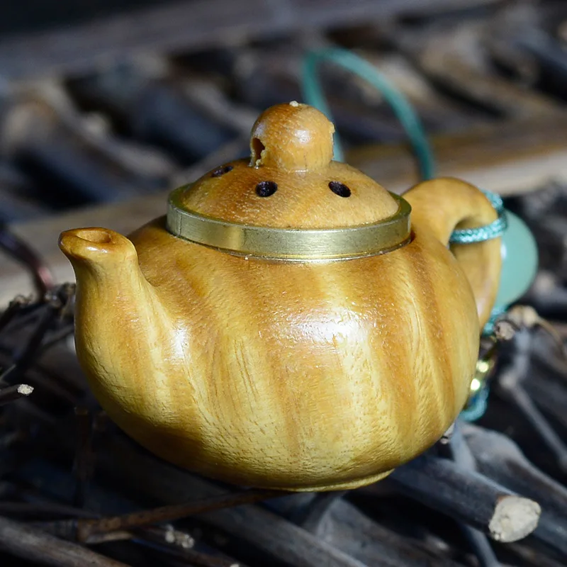 Зеленый горшок с ручкой из сандалового дерева полый мешок для благовоний шар