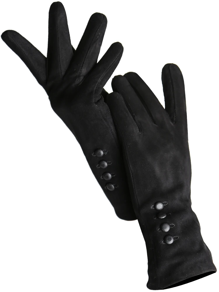 Модные женские кожаные перчатки из овечьей кожи средней длины бархатные