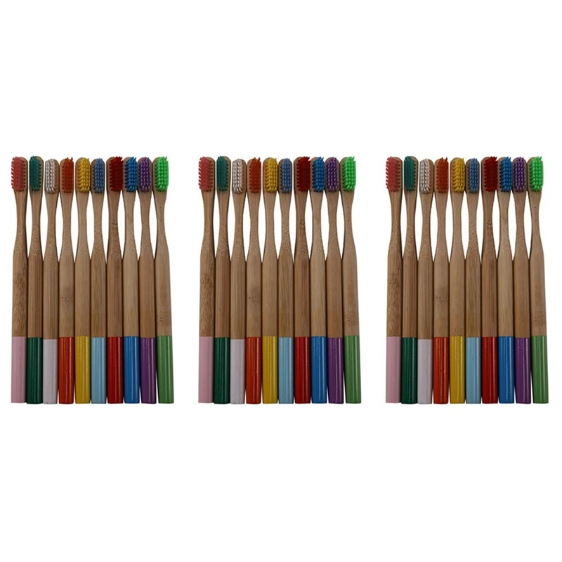 

30 шт./упаковка, бамбуковые зубные щётки