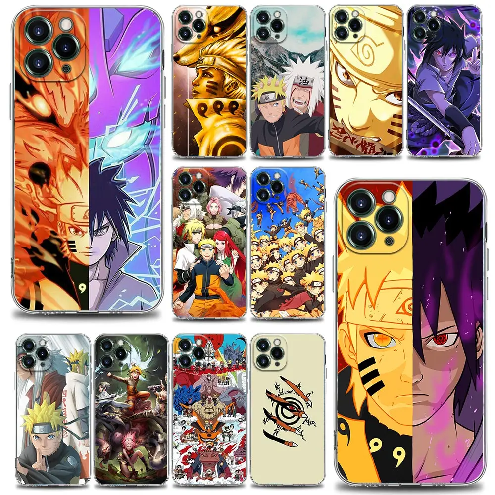 

Naruto Clear Phone Case for iPhone 11 12 13 Pro Max 7 8 SE XR XS Max 5 5s 6 6s Plus Case Soft Silicone Cover Anime Uchiha Sasuke