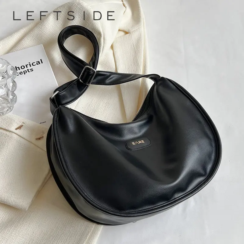 

LEFTSIDE сумка через плечо для женщин 2023 Весенняя кожаная винтажная Сумка Через Плечо Дизайнерские трендовые сумки Хобо и кошельки