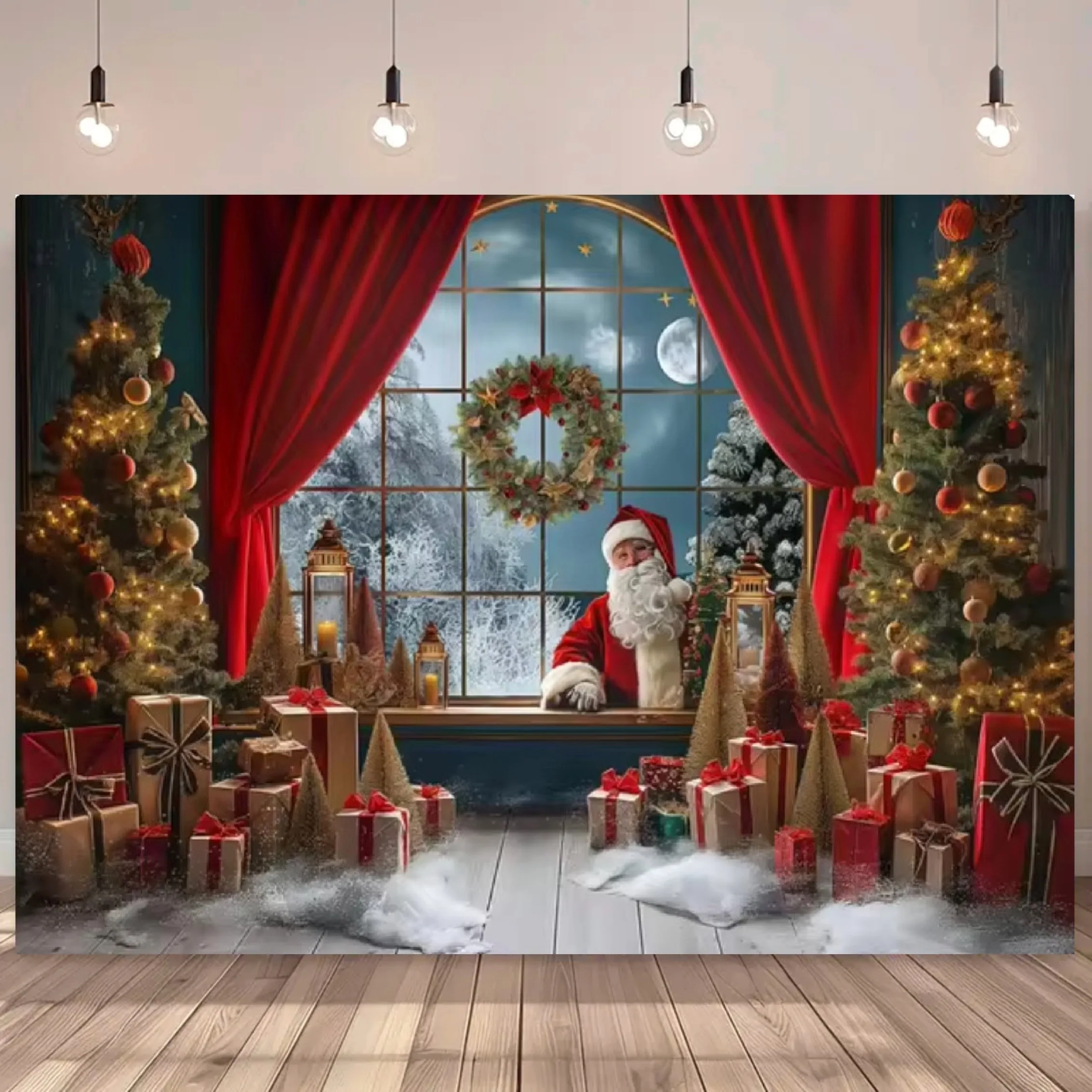 

Новогодняя тканевая растяжка "Пряничный домик и красочное Рождество"