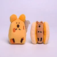 9cm kawaii new girls heart cheese short tailed kangaroo plush doll hot dog key chain high quality toys gifts for childrens