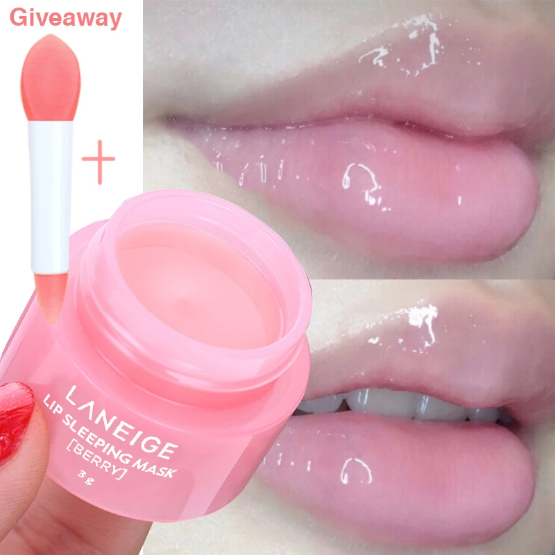 

3g/20g Night Sleep Care Moisturizing Lips Pink Lip Balm Cleans Up Dead Skin And Fades Lip Lines Lip Mask Korean Lip Care