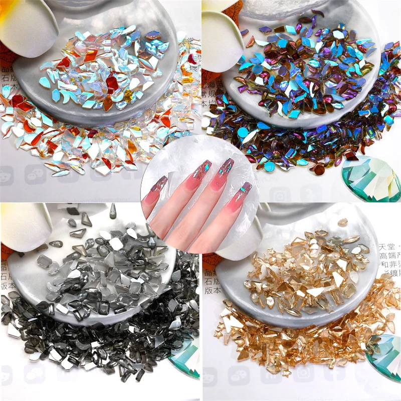 

50/100Pcs Aurora Crystal Nail Rhinsetone Jewelry Mixed AB Glass Flatback Gems Stone Nail 3D Decor Parts Manicure Accessories DIY