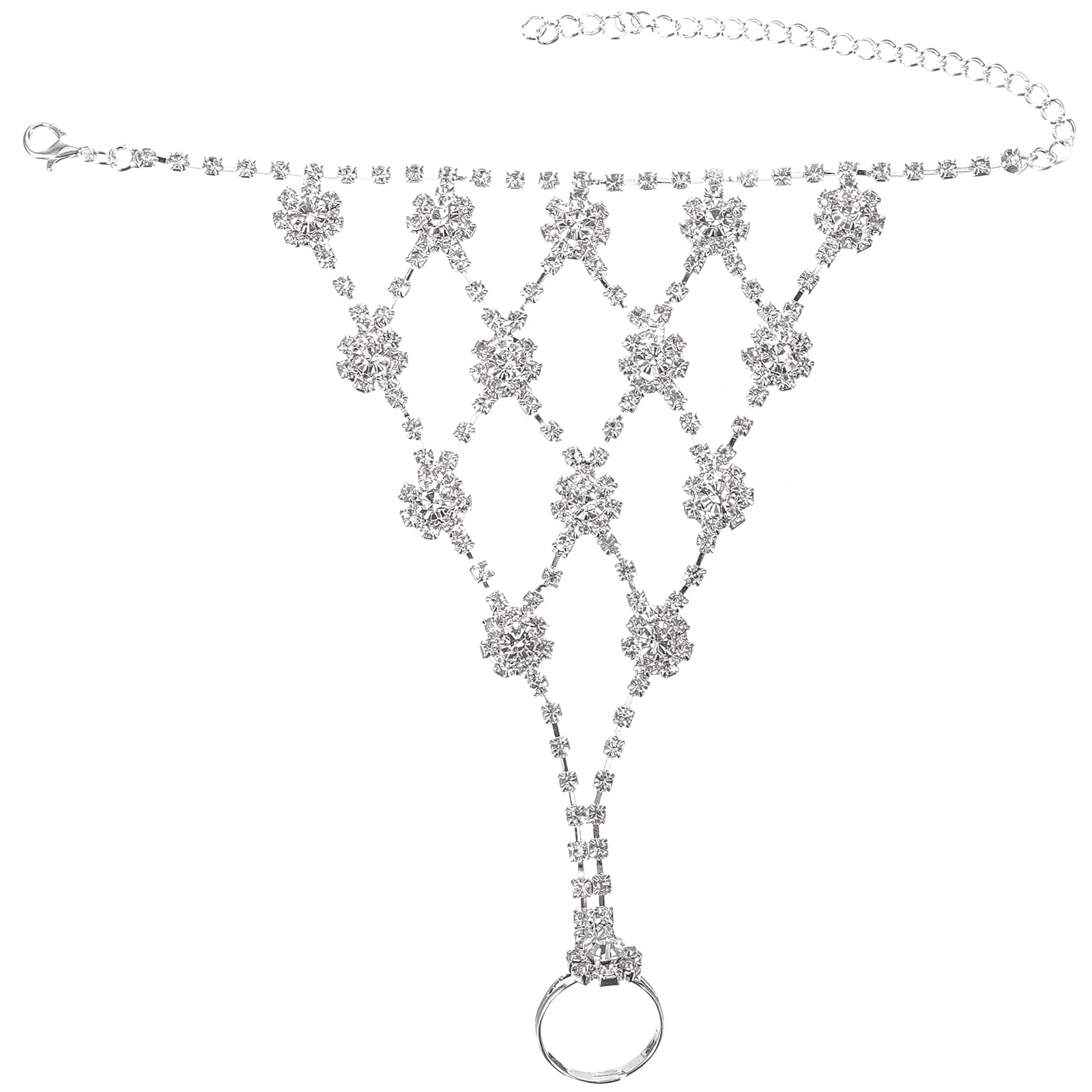 

Hand Jewelry Ring Bracelet Hand Back Chain Rhinestone Ring Chain Finger Jewelry