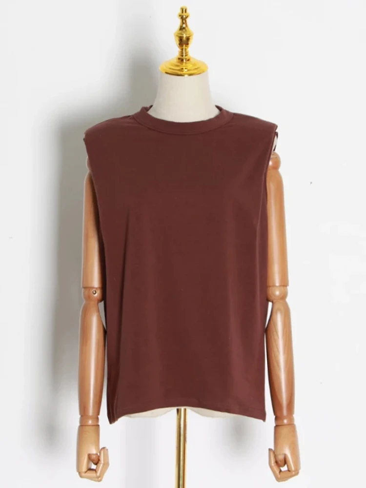 Женский Свободный жилет TWOTWINSTYLE повседневный однотонный минималистичный топ с