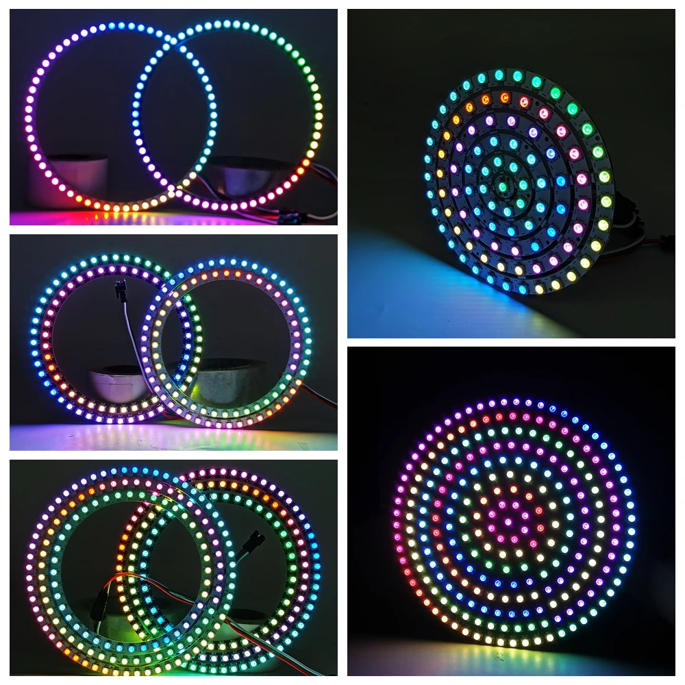 DC5V WS2812B RGB Led Ring Individually Addressable 3Pin WS2812 Round Module 5050 Built-in Pixel 1 8 16 24 35 45 60 88 93 148 241 images - 6