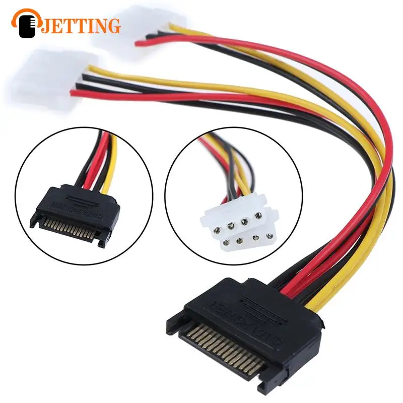 

Кабель жесткого диска Ide, 15Pin SATA папа-двойной 4 Pin Molex мама