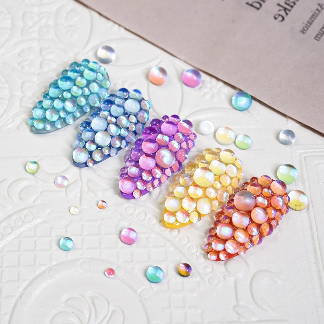 Candy Color Caviar Decor Parts Nail Art Design Mix Size Mermaid Beads Luxious Shiny Gems Flatback Rhinestones Wrap Nail Charms