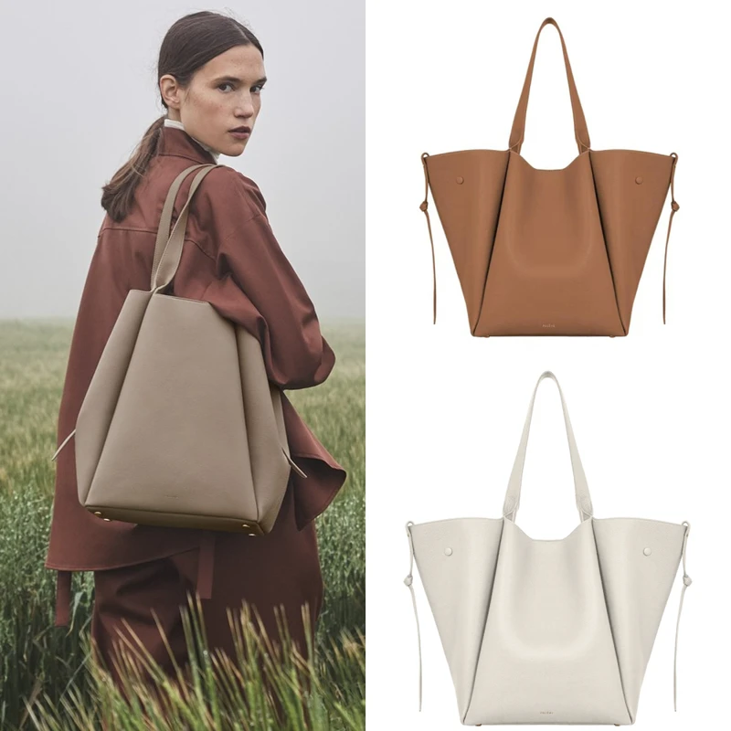 

French niche design new shopping bag leather women's bag commuter large capacity tote bag