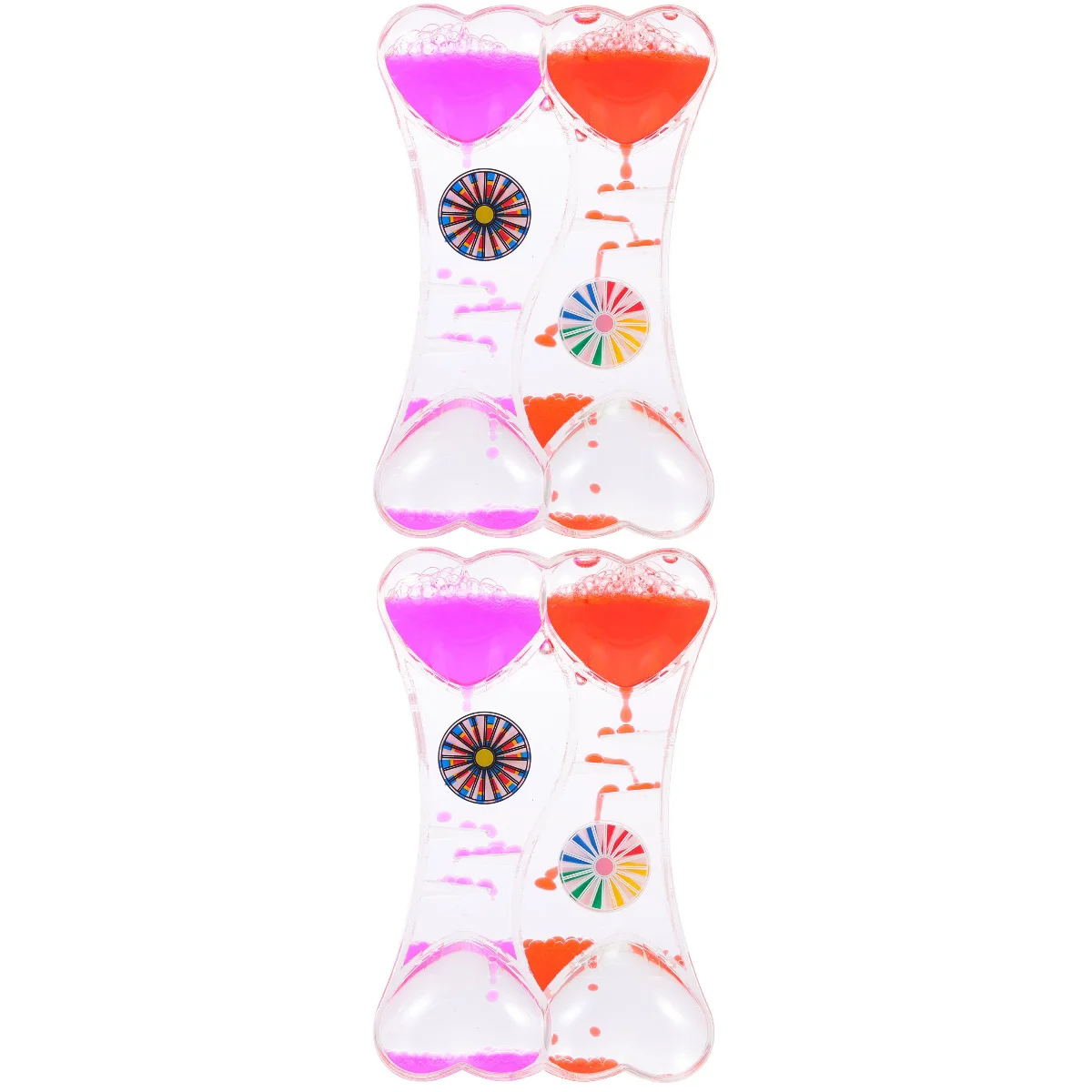 

2pcs Delicate Oil Droplet Hourglass Decor Fidget Timer Craft Motion Bubbler for Desk