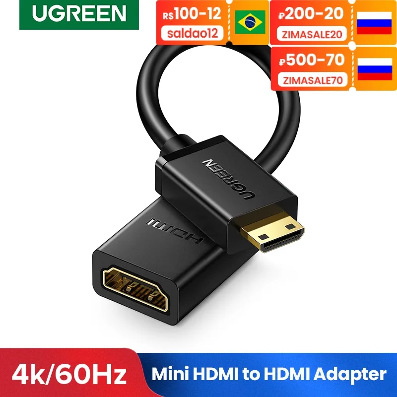 

UGREEN Mini HDMI-compatible Adapter Male to Femal Mini HDMI-compatible Cable Adapter 4K for Raspberry Pi ZeroW Camcorder Laptop