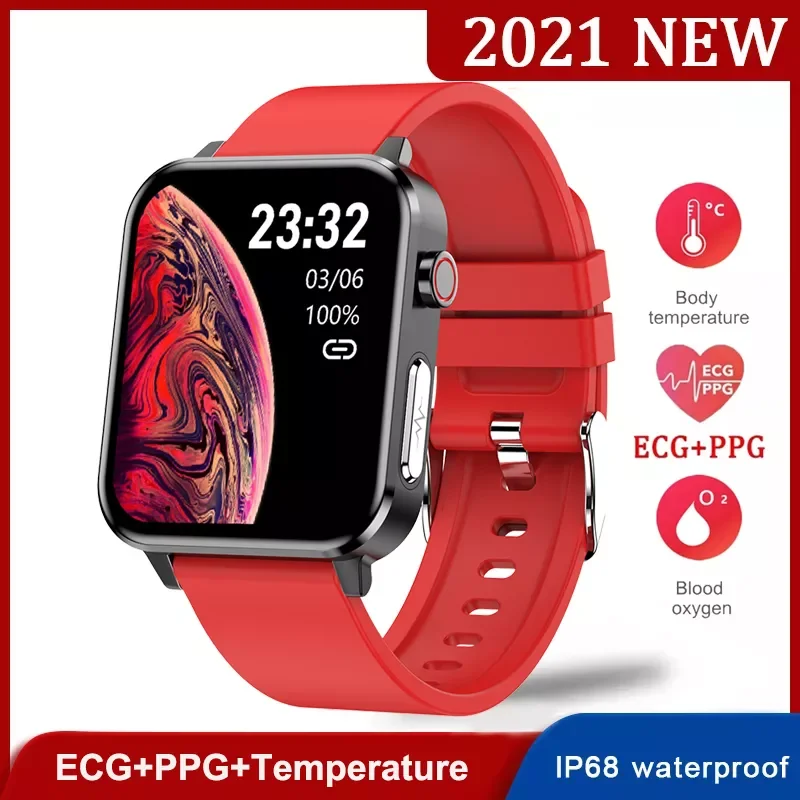 

2021 New Body Temperature ECG+PPG Smart Watch Women Full Touch Men Smartwatch IP68 Waterproof Fitness Bracelet for Android IOS