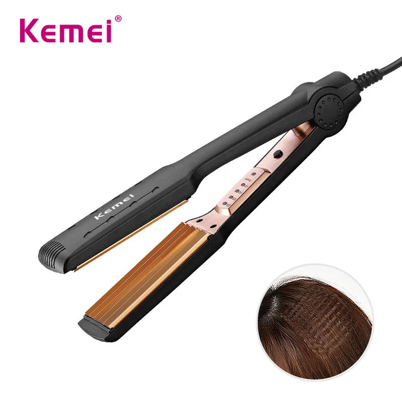 

Kemei Pro Curling Iron Corrugated Crimper Twistline Hair Tongs Women Fashion Corn Curlers Ceramic Styling Tools